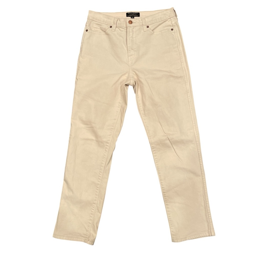 Banana Republic 28 Ecru High Rise Straight Jeans Cream Minimalist
